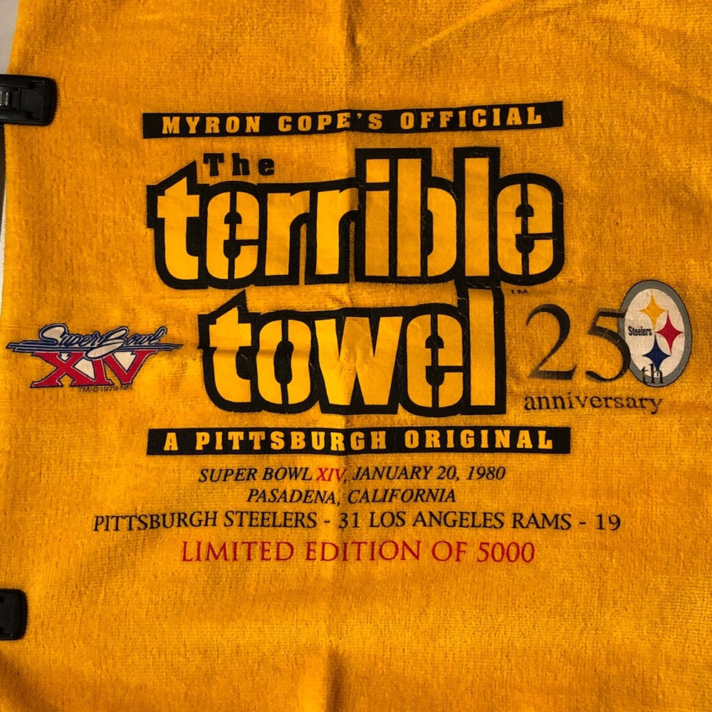 Pittsburgh Steelers Limited Edition 25th Anniversary Terrible Towel - Picture 2 of 6